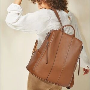 S-Zone leather backpack  Antitheft Rucksack Shoulder Bag Medium like new